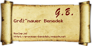 Grünauer Benedek névjegykártya
